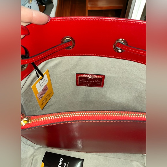 Valentino By Mario Valentino Karl Forever Red Made In Italy Genuine Leather NWT - Picture 11 of 15